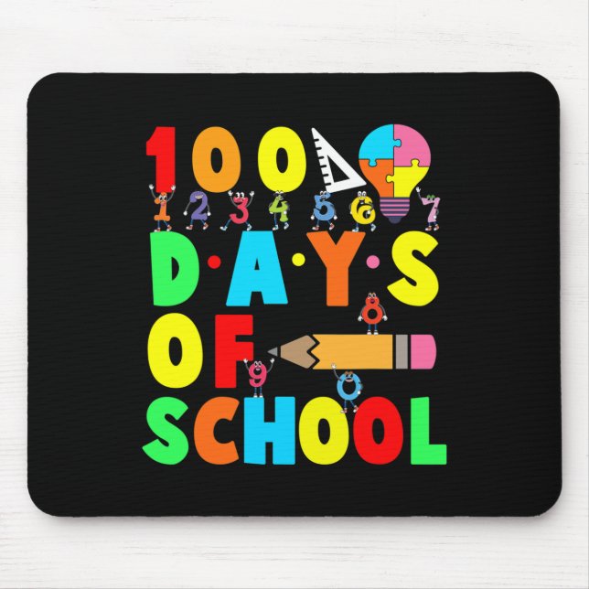 Mousepad 100.º Dia de Professores Crianças Felizes 100 D (Frente)