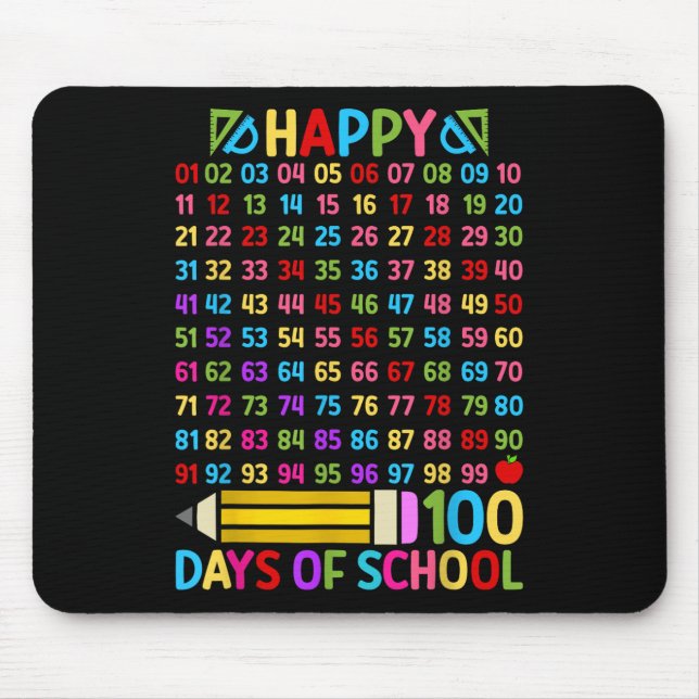Mousepad 100.º Dia de Professores Escolares 100 Dias Número (Frente)