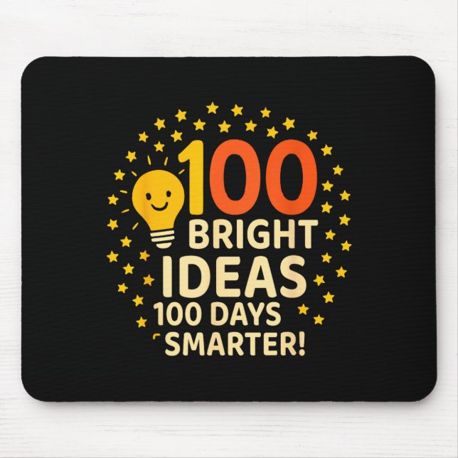 Mousepad 100 Bright Ideas 100 Days Smarter Design, 100 Days (Frente)