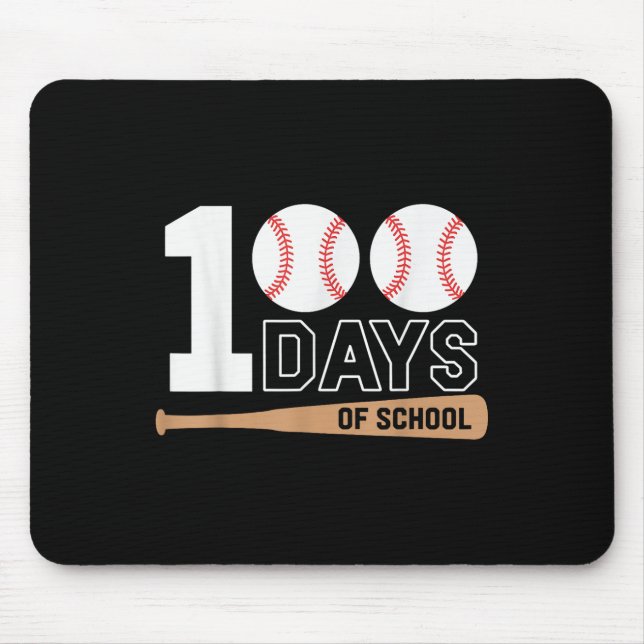 Mousepad 100 Dias De Basebol Escolar 100º Dia Da Escola (Frente)