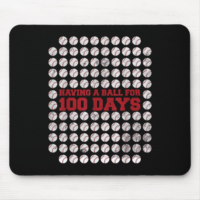 Mousepad 100 Dias De Basebol Escolar 100º Dia Da Escola (Frente)