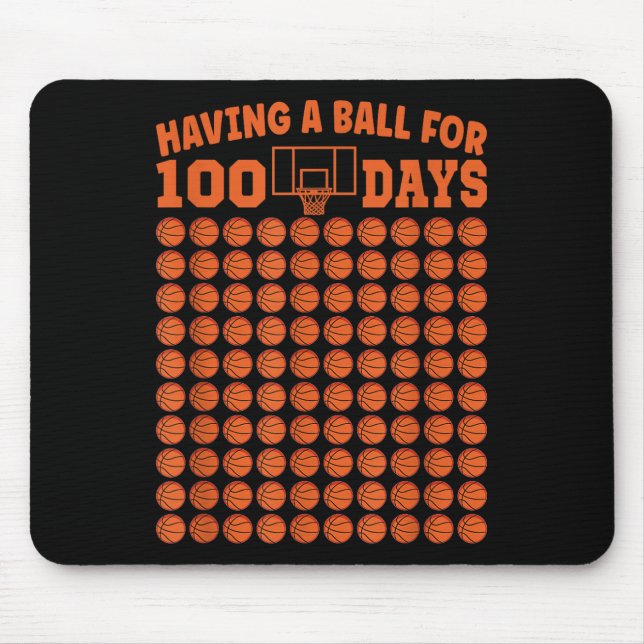 Mousepad 100 Dias De Basquete Escolar 100º Dia Para Rapazes (Frente)