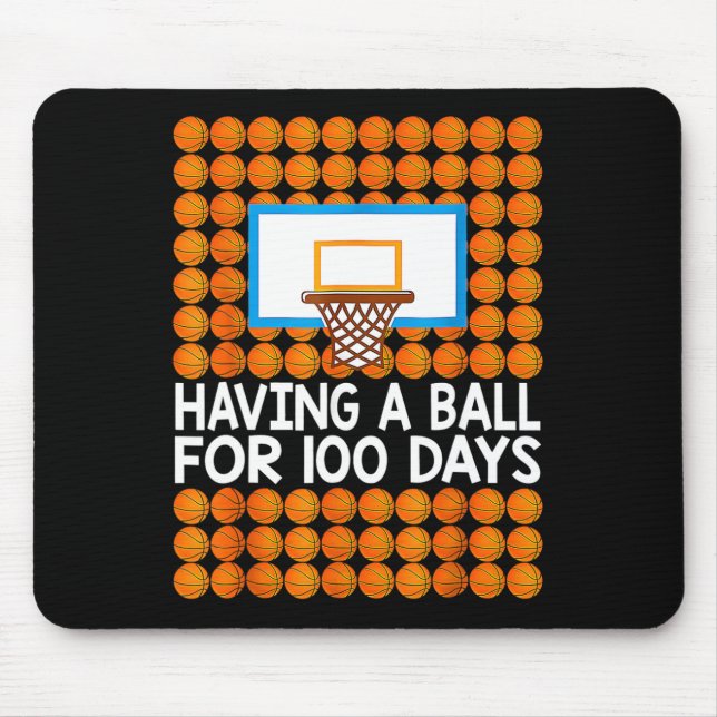 Mousepad 100 Dias De Bolas De 100 Dias De Basquete Escolar  (Frente)