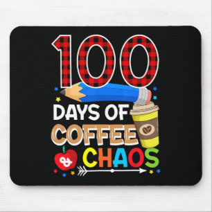 Mousepad 100 Dias De Café E Caos - 100 Dias De Escola