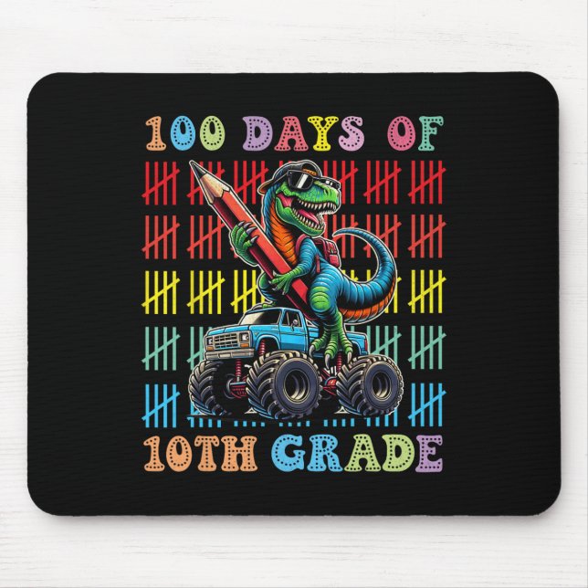 Mousepad 100 Dias De Caminhão De Monstro Escolar 100.º Dia  (Frente)