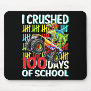 Mousepad 100 Dias De Caminhão Monstro Da Escola T-rex, 100