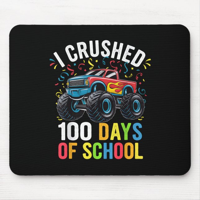 Mousepad 100 Dias De Caminhão-Monstro Escolar 100.º Dia De (Frente)