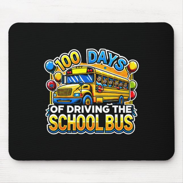 Mousepad 100 Dias De Condução Do Ônibus Escolar 3 (Frente)