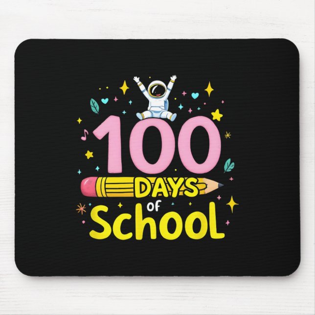 Mousepad 100 Dias De Design De Astronauta Escolar E Lápis (Frente)