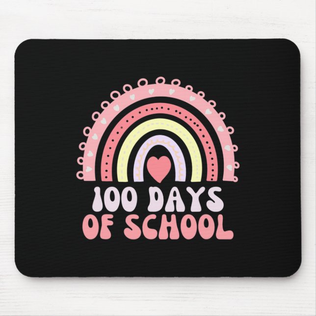 Mousepad 100 Dias De Escola Arco-Íris 100. º Dia Da Escola  (Frente)