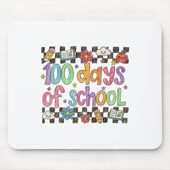 Mousepad 100 Dias De Escola Estilo De Letra De Giz Professo (Frente)