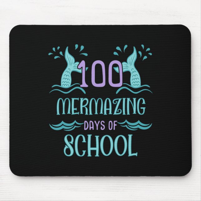 Mousepad 100 Dias De Escola Para Meninas Sereia Dotada (Frente)