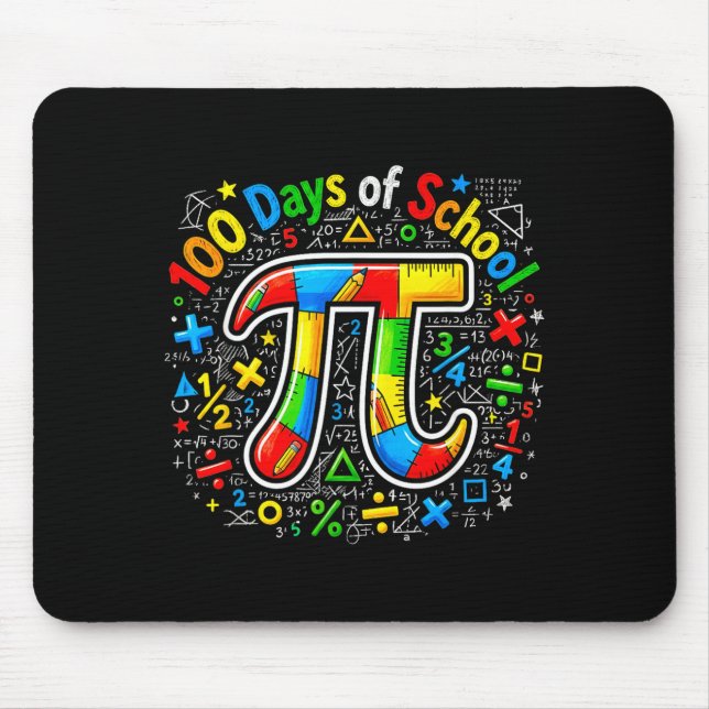 Mousepad 100 Dias De Escola Pi Matemática Drip Engraçado 10 (Frente)