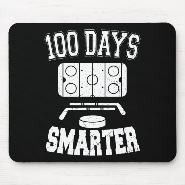 Mousepad 100 Dias De Esportes De Hóquei Mais Inteligentes 1 (Frente)
