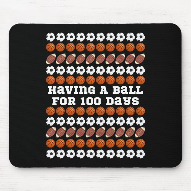 Mousepad 100 Dias De Futebol De Basquete De Futebol Escolar (Frente)
