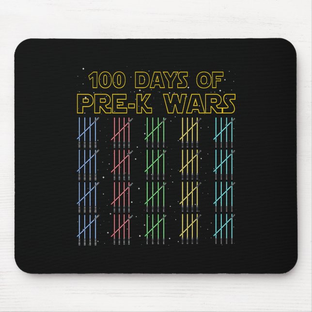 Mousepad 100 Dias De Guerra Pré-K 100º Dia Da Escola (Frente)