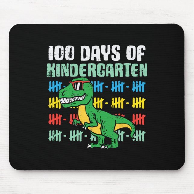 Mousepad 100 Dias De Jardim Infantil Trex Dinossaur 100 Dia (Frente)