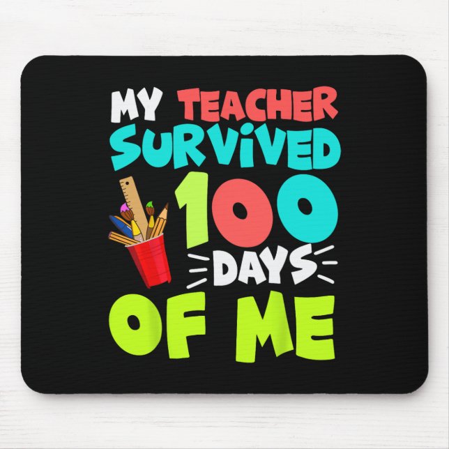 Mousepad 100 Dias De Meninos Escolares Meninas Crianças Pro (Frente)