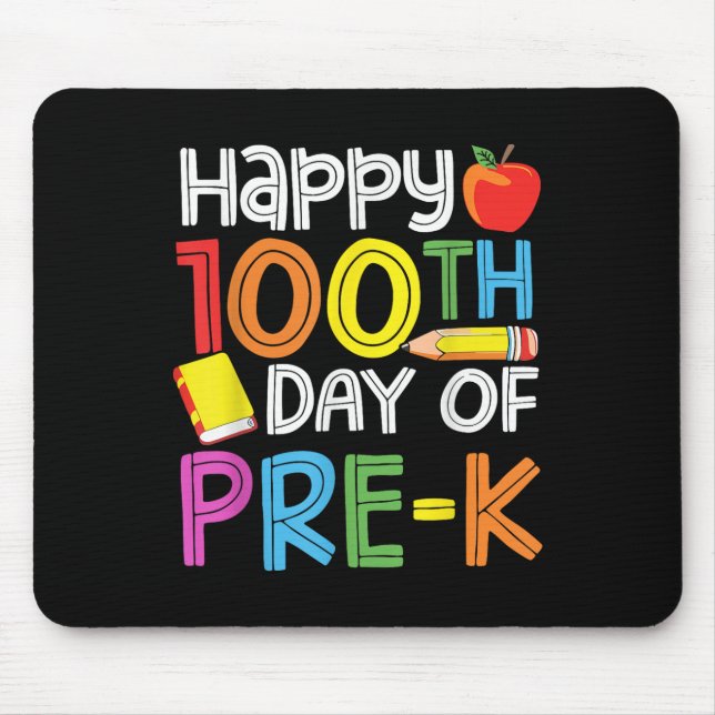 Mousepad 100 Dias De Professores Da Pré-Escolas 100 Dias De (Frente)