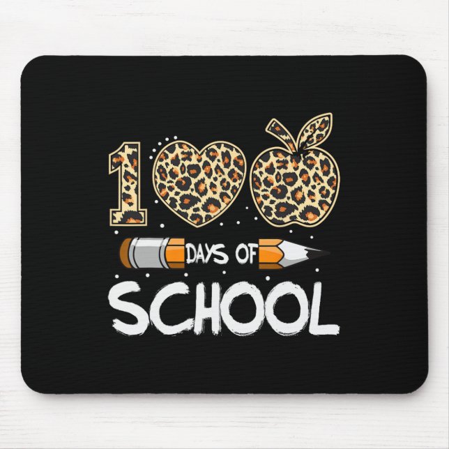 Mousepad 100 Dias De Professores De Leopardo Escolares 100  (Frente)