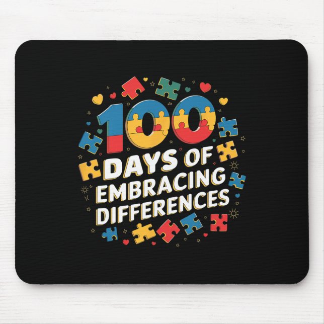 Mousepad 100 Dias De Professores Escolares Que Envolvem Dif (Frente)
