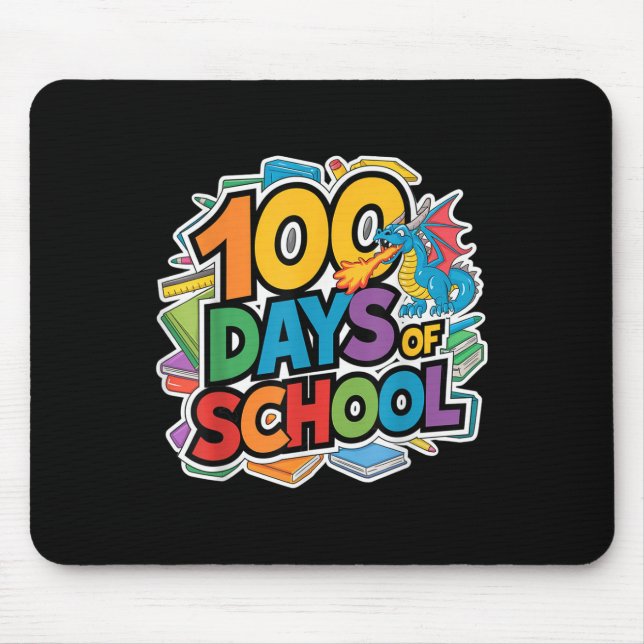Mousepad 100 Dias De Tema De Dragão Escolar Crianças Profes (Frente)