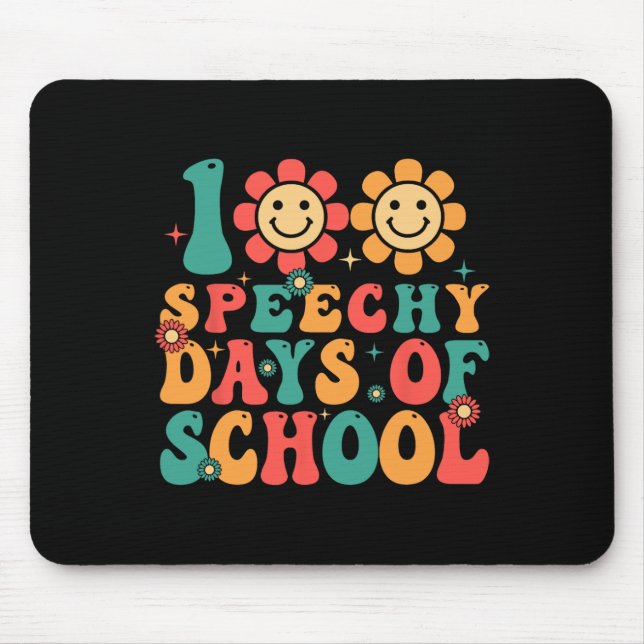 Mousepad 100 Dias De Terapia Fala Escolar Groovy Slp Ensine (Frente)