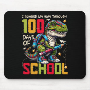 Mousepad 100 Dias De Trex Escolar 100 Dias Mais Inteligente