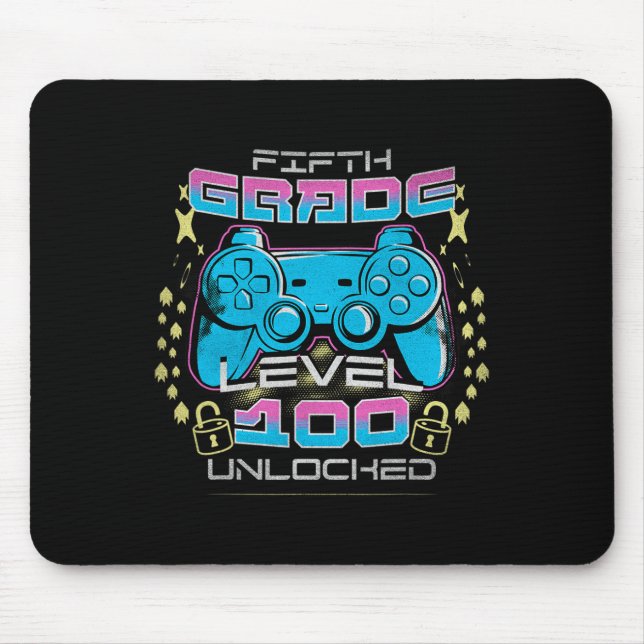 Mousepad 100 Dias De Vídeo Desbloqueado De Nível De 5 Escol (Frente)