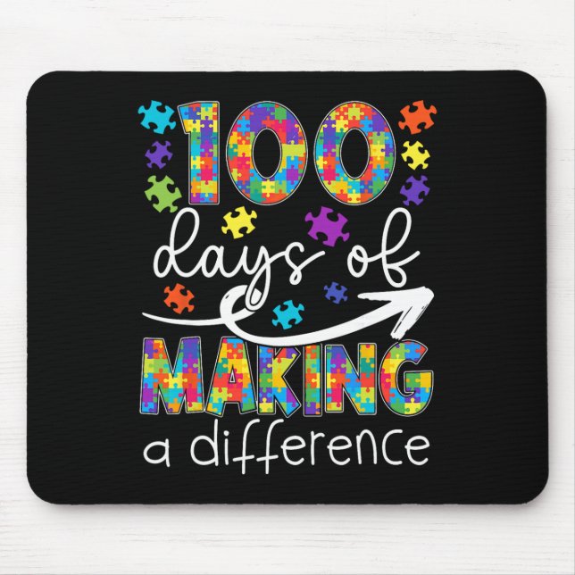Mousepad 100 Dias Fazendo Diferença 100º Dia De Escola  (Frente)