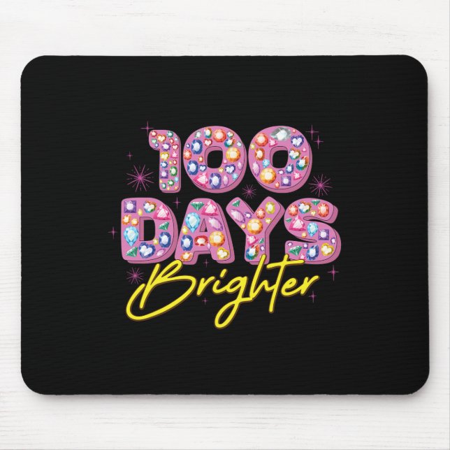 Mousepad 100 Dias Mais Brighter Feliz 100º Dia da Escola Di (Frente)