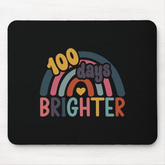 Mousepad 100 Dias Mais Brighter Rainbow 100º Dia De Teac Es (Frente)