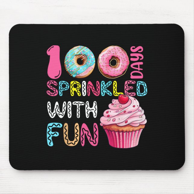Mousepad 100 Dias Salpicados Com Cupcake Divertido 100º Dia (Frente)