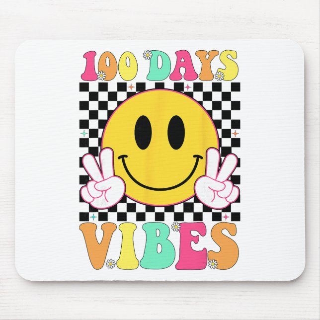 Mousepad 100 Dias Vibes Retro Sorriso Professor Crianças 10 (Frente)