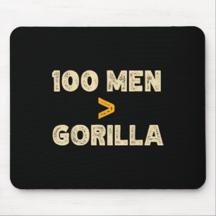 Mousepad 100 Homens Vs 1 Gorilla Funny 100 Homens É Maior Q