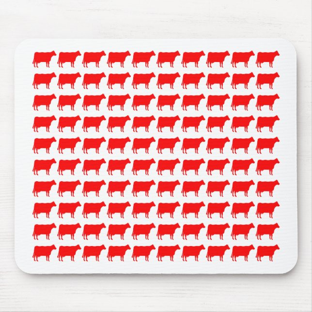 Mousepad 100 vacas - vermelho (Frente)