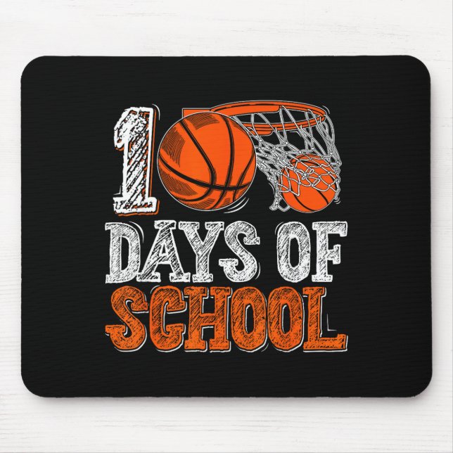 Mousepad 100th Day Of School Basketball Kids 100 Days Of Sc (Frente)