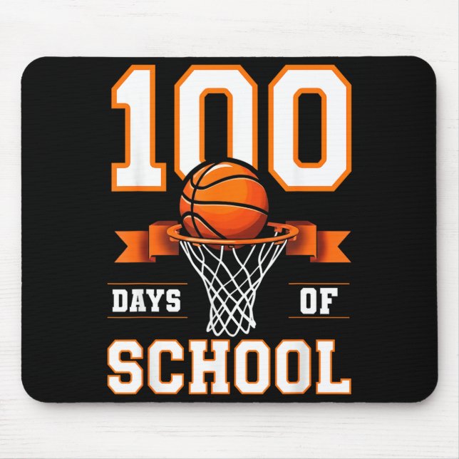 Mousepad 100th Day Of School Basketball Kids 100 Days Of Sc (Frente)