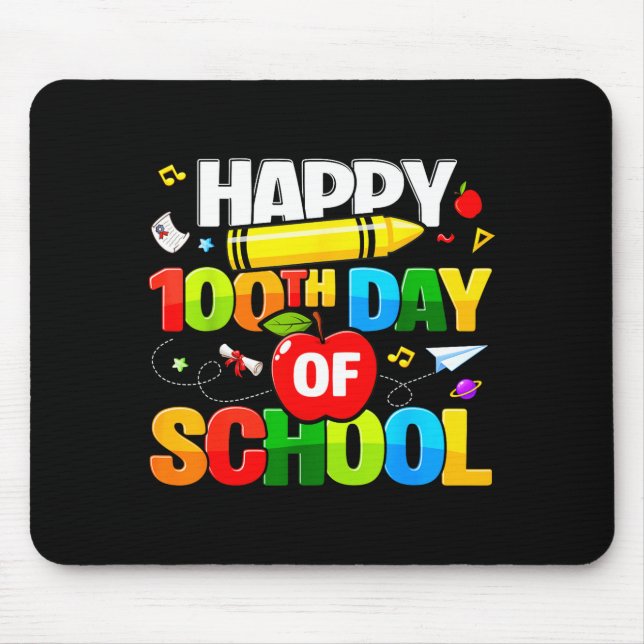 Mousepad 100th Day Of School Shirt For Teachers Kids Happy  (Frente)