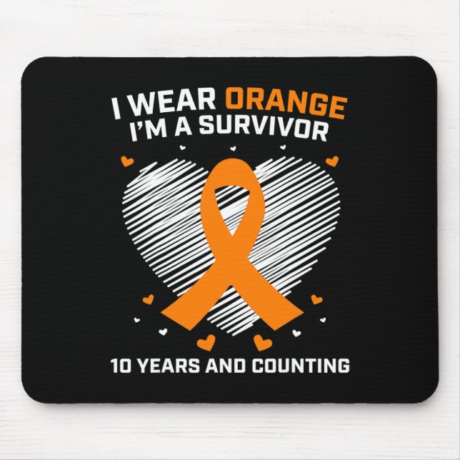 Mousepad 10 anos de Leucemia Livre de Cancer Sobrevivência  (Frente)