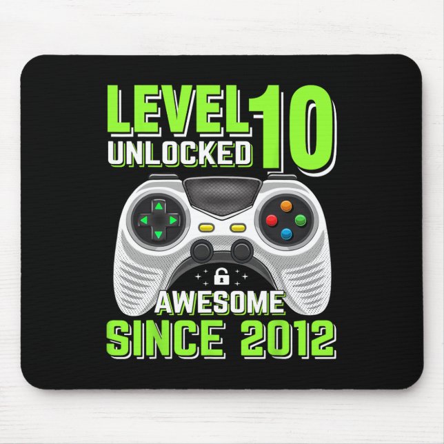 Mousepad 10 Vídeo Jogo 2012 Desbloqueado 10º Aniversário (Frente)