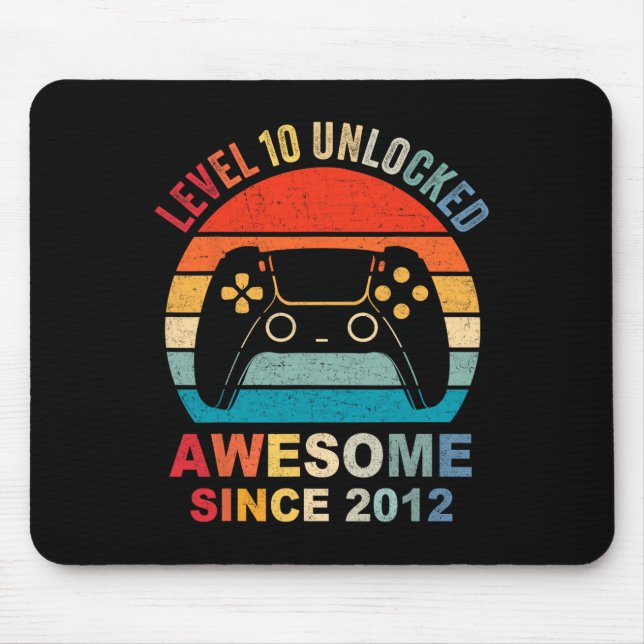 Mousepad 10 Vídeo Jogo 2012 Desbloqueado 10º Aniversário (Frente)
