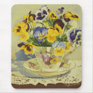 Mousepad 1187 Pansies no Teacup