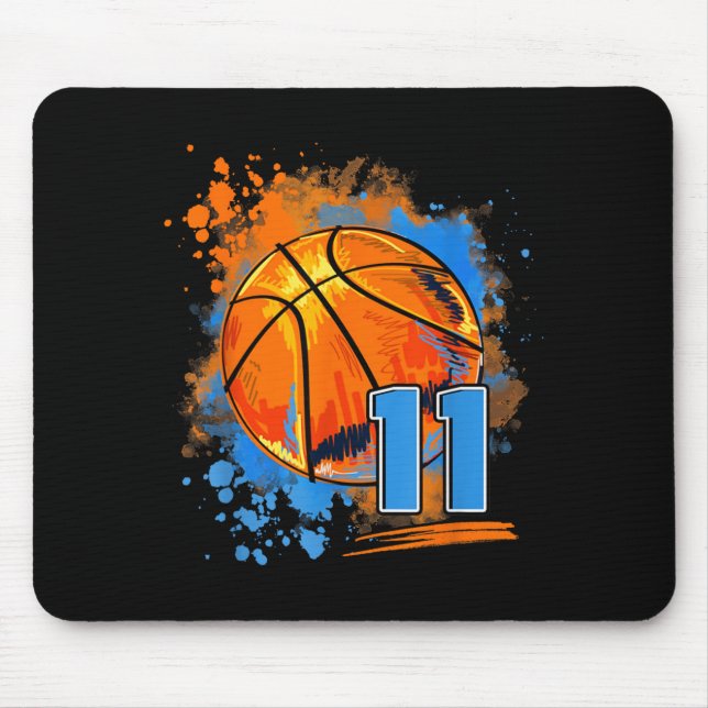 Mousepad 11 Anos de Idade 11º Aniversário Basquete (Frente)