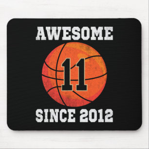 Mousepad 11 Birthday Bysketbyll Lover 11 Anos Vintag