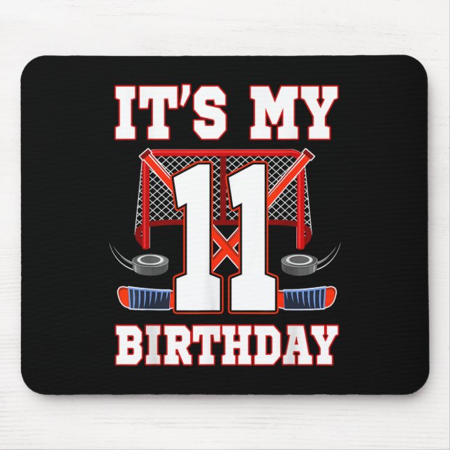 Mousepad 11 Birthday Ice Hockey Player 11 Anos (Frente)