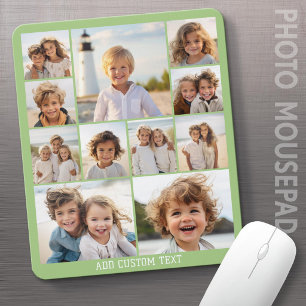 Mousepad 11 Colagem de Fotos Moderno Minimalista Verde