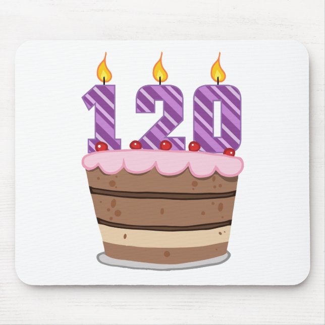 Mousepad 120 anos no Bolo de Aniversário (Frente)