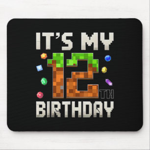 Mousepad 12 Aniversário De 12 Anos Menino De Aniversário Pi