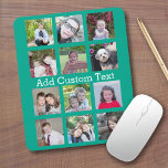 Mousepad 12 Colagem de Instagram de Foto com Fundo Verde<br><div class="desc">Adicione seus fotos favoritos a este modelo divertido. Você pode usar fotos do Instagram ou quaisquer fotos para esta grade.</div>